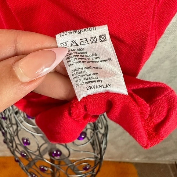 Lacoste Devanlay red baby tee polo size 40 - Picture 11 of 11